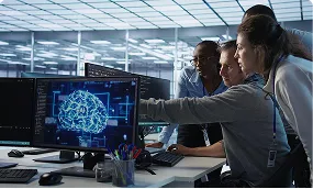Ml &Amp; Nlp 2 Team analyzing neural network model in machine learning development